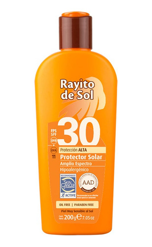 Protector Solar Rayito De Sol Emulsión Fps30 X200ml