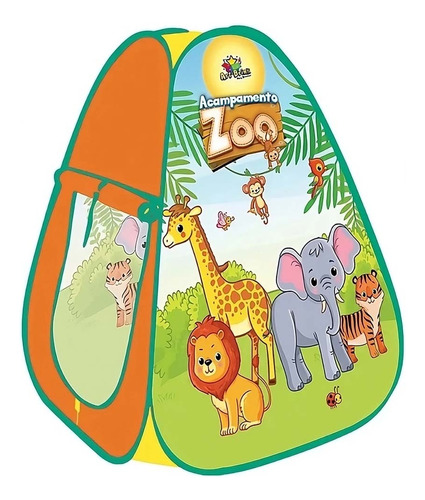 Barraca Infantil Dobrável Acampamento Zoo Cabana Art Brink