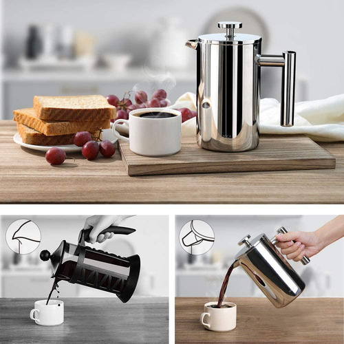 Cafetera Prensa Francesa De Acero Inoxidable 350ml