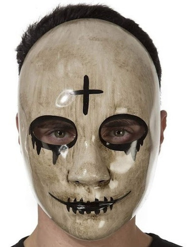 Máscara La Purga Cruz Negra Halloween
