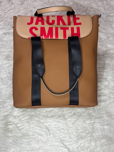 Mochila Jackie Smith Thelma Cuero Marron Marrón Claro Lisa Níquel Negro