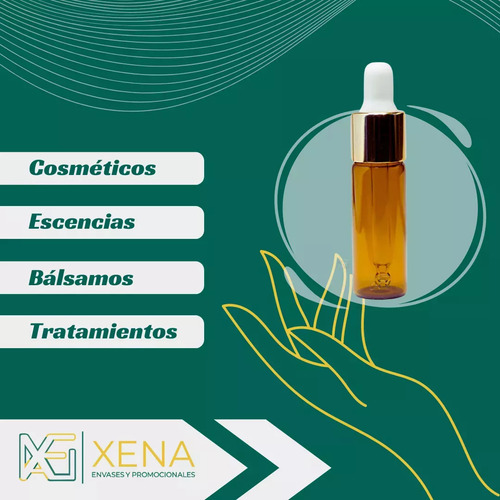 Gotero De Vidrio Ambar 5 Ml Pipeta Dorada Mayoreo 6 Piezas