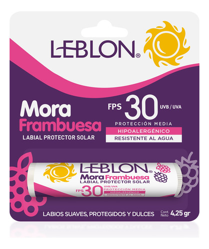 Leblon Balsamo Labial Fps30 4,25 Gr Sabor Mora/frambuesa