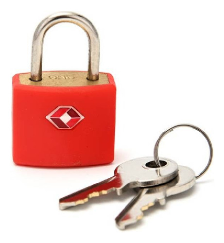 Candado Tsa Para Bolsos Y Valijas Con Llave Color Rojo