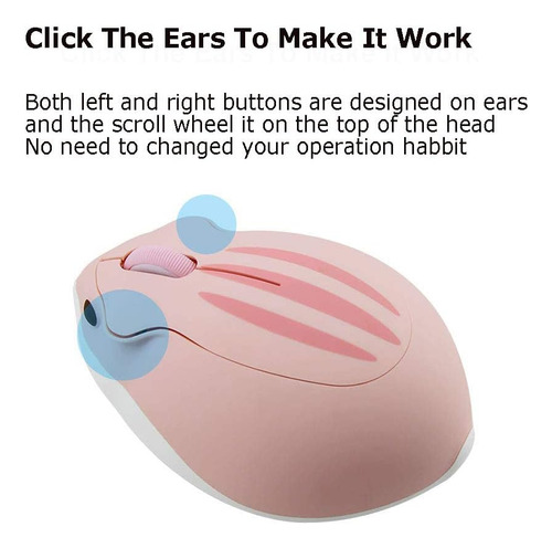 Ratón Inalámbrico, Bluetooth Cute Animal Hamster Mouse, 1200
