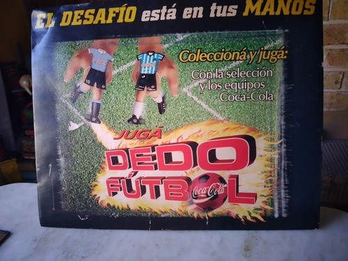Cartel Publicidad Coca Cola  Juga Dedo Futbol,carton Soporte