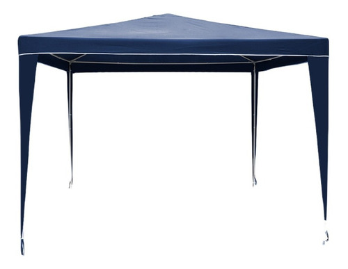 Gazebo Exterior Patio Jardin Evento 3x3 Soga Estacas Kushiro Color Azul