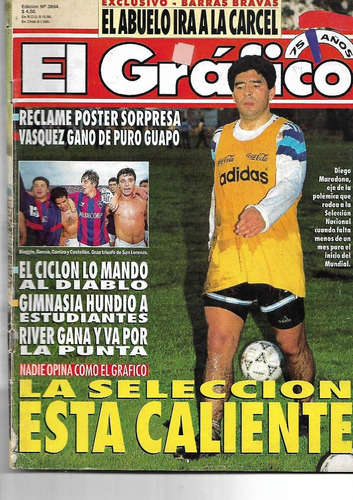 Revista El Gráfico Nº3894 1994 Maradona Bioy Casares Llanes