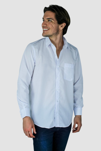 Camisa Cuello Inglés Blanco Algodón Polypima Hombre