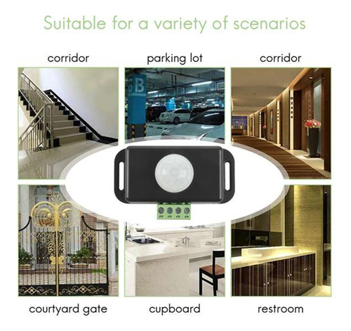 Sensor De Movimiento Pir Ajustable Automático, Dc 12, 24 V,