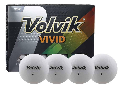 Volvik Nuevas Pelotas De Golf Vividas: Blanco Mate, Docena