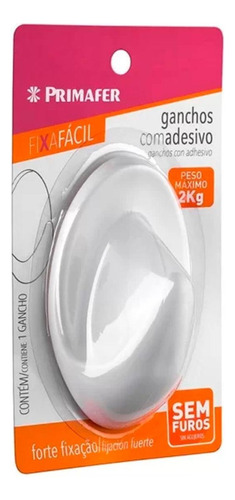 Gancho Adesivo Atlas Primafer Branco 2,0kg Com 01 Peca