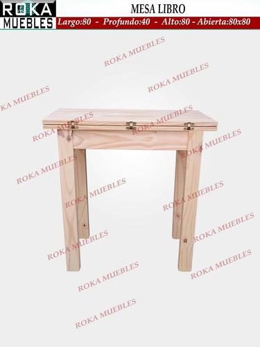 Imagen 4 de 4 de Mesa Extensible Libro 80x40 A 80x80 Roka