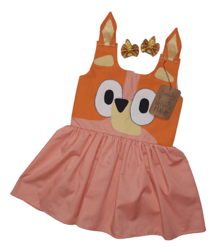 Vestido Niña Bingo Bluey De Amores Disfraz Coral Claro 8