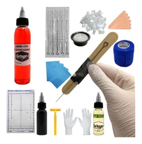 Kit Handpoke Para Tatuar Inicial Tatuaje Tattoo Completo