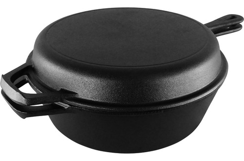 Cacerola + Sartén Hierro Fundido - Dutch Oven 26cmx12 Negro