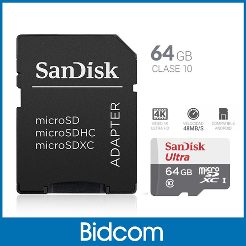 Memoria Micro Sd Sandisk  64gb Ultra 80 Mb/s Clase 10 Uhs-i