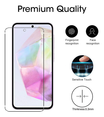 Funda Uso Rudo Cámara Protección Para Galaxy A55 5g+ Mica Negro Samsung Galaxy A55 5g