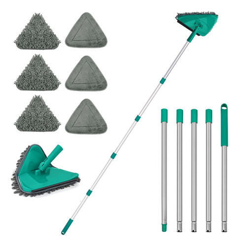 Jehonn Limpiador De Pared Fregona Triangular Con Mango De 2m
