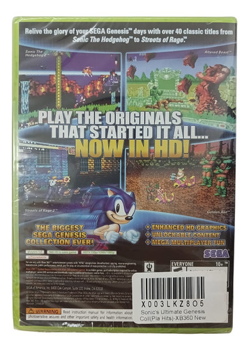 Sega Sonic Ultimate Génesis Collection Xbox 360