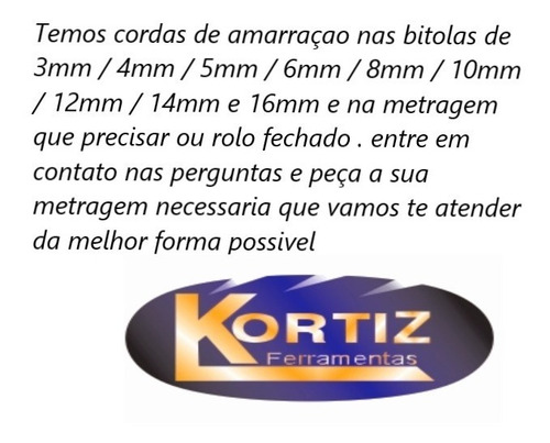 Rolo Corda 3mm X 390 Metros Poliéster Amarrar Carga Camping