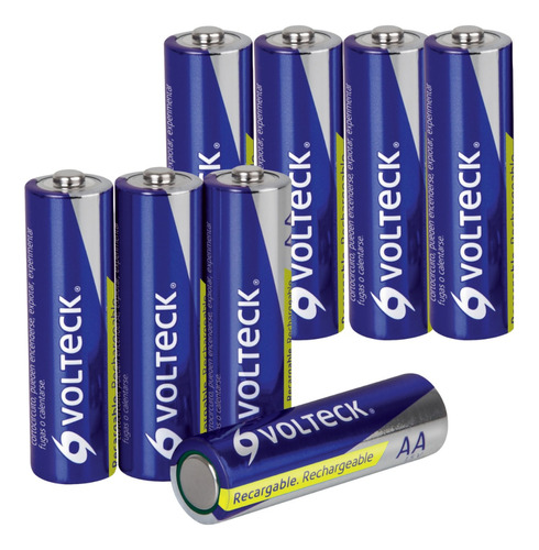 Blíster Con 8 Pilas Recargables 1300 Mah Tamaño Aa, Volteck