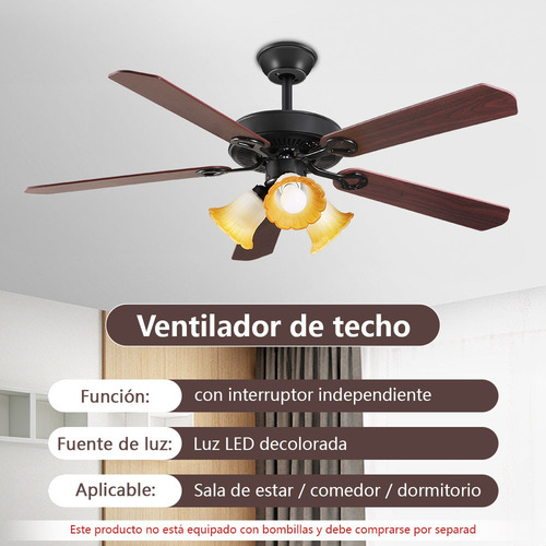 Ventilador De Techo Modernos 52 Pulgadas Con Temporización