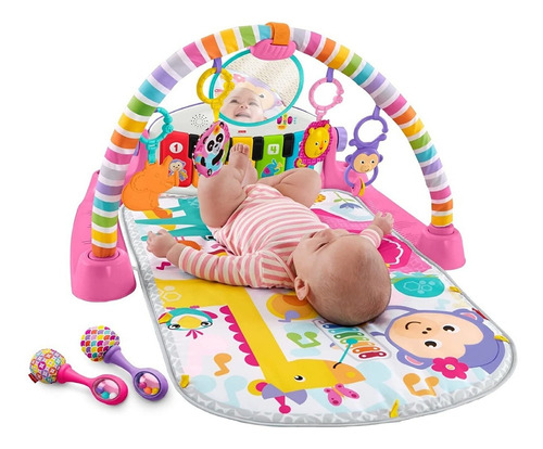 Tapete Gimnasio Para Bebe Piano Fisher Price Con Maracas Color Rosado