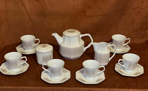 Servicio De Café Completo Antigua Porcelana Schmidt