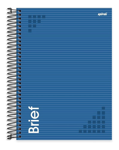 Caderno 15 Matérias 240fls Universitário Capa Dura Brief Spiral - Azul
