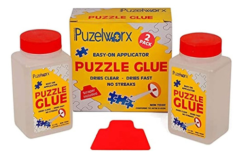 Puzzleworx Easy-on Applicator Puzzle Glue, Paquete De 2, Peg