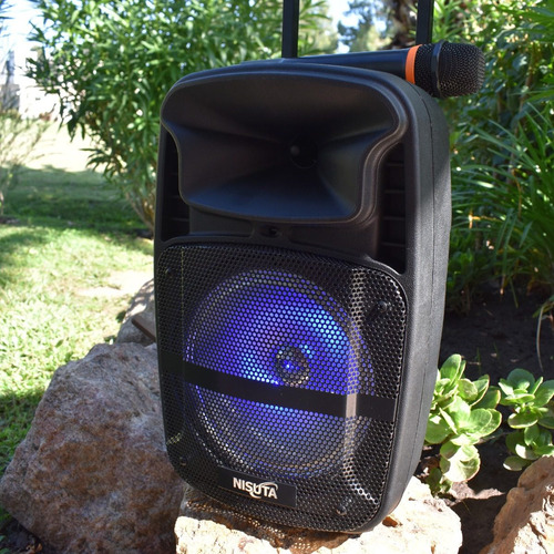 Parlante Portatil Carrito Con Bluetooth, Ecualizador, Led, Fm Y Mic Inalambrico Nspa8b