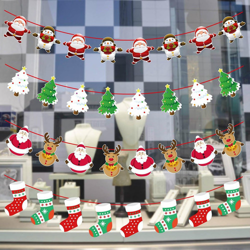 Banderas De Navidad Para Colgar Guirnaldas, 4 Unidades, Pape