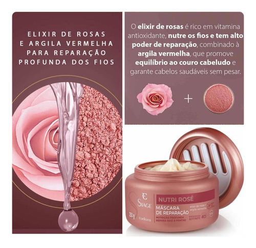 Kit Siàge Máscaras Hair Plastia + Nutri Rosé + Cauterização
