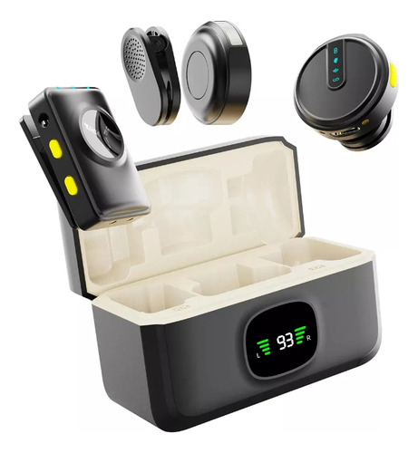 Micrófono Magnético Corbatero Inalámbrico Bluetooth Celular Negro
