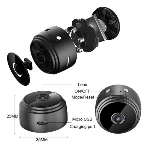 Xcj Go Cámara Oculta Espía Wifi Con Batería Discreta En 122