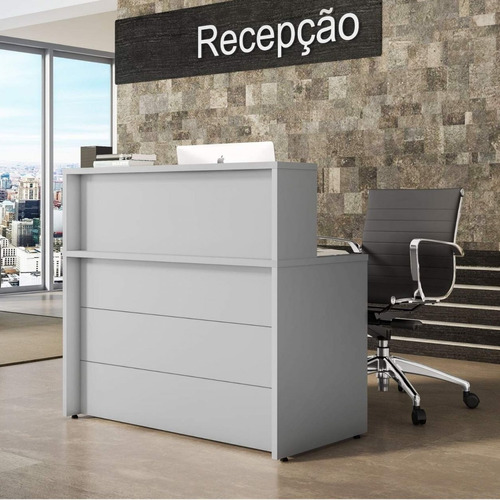 Balcão Atendimento Recepção 1,60 M Office Reto Escritório 