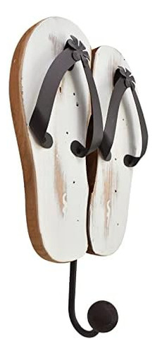 Linfevisi Ganchos De Pared De Madera Con Chanclas Decorativa