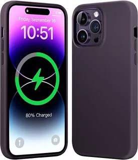 Funda Magnetica De Silicona Para iPhone 14 Pro (purpura)