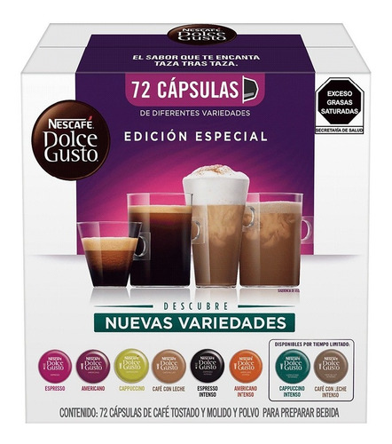 Nescafé Dolce Gusto, 72 Cápsulas Diferentes Variedades