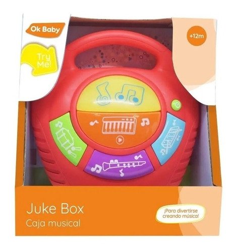 Imagen 1 de 5 de Juke Box Ok Baby Caja Musical Infantil Con Luz Y Sonido