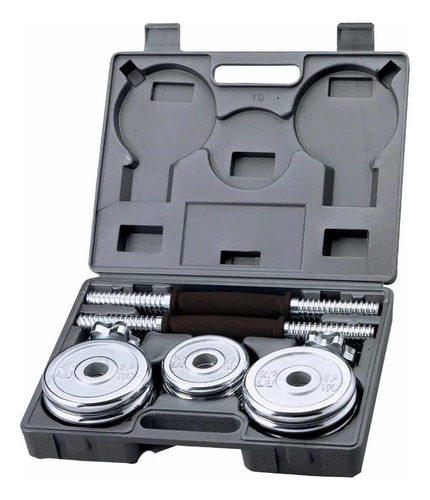 Set Mancuernas 20 Kg Discos Cromadas Ajustables