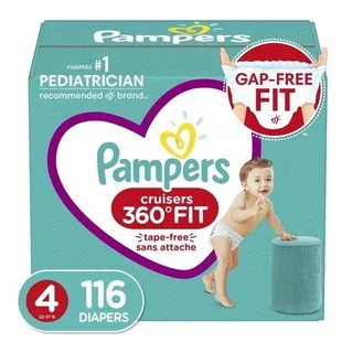 Pampers Cruisers 360 Fit Pañales, Tamaño 4, 116 Ct