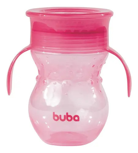 Copo 360 Antivazamento Buba Com Alça Treinamento Infantil Cor Rosa