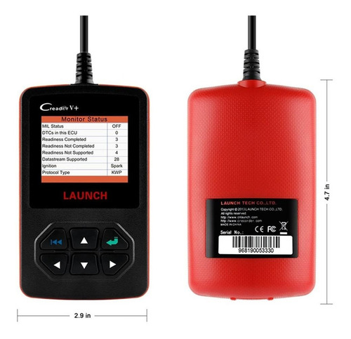 Imagen 4 de 9 de Escáner Automotriz Launch Creader V+ Plus Multimarca Obdii