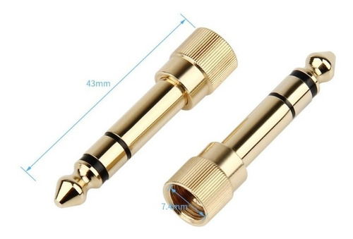 Adaptador Rosca P2 3.5mm F P10 6.5mm M Stereo Fone
