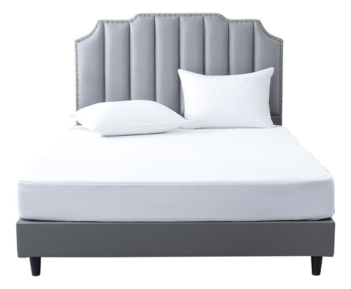 Protector De Colchón Hipoalergénico Impermeable King Size Blanco Liso King