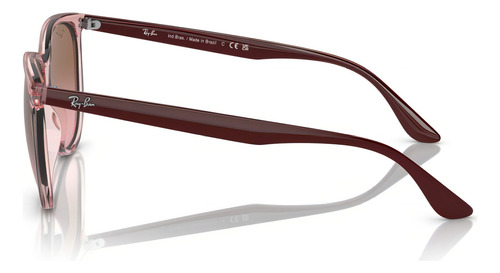 Óculos De Sol - Ray-ban - Rb4378l 667214 54 Cor Da Armação Rosa Translúcido Cor Da Haste Vinho Escuro Cor Da Lente Rosa/marrom Desenho Quadrado