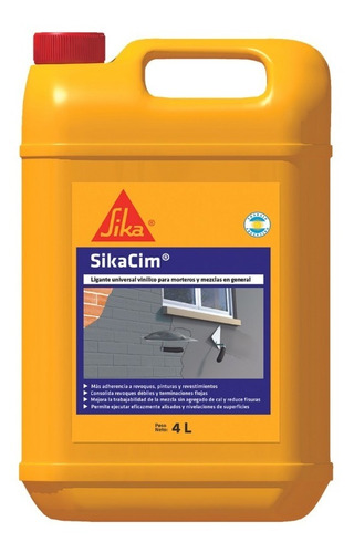 Sikacim Adhesivo Ligante Vinilico Para Morteros X 4 Lt  Sika