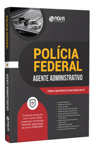 Apostila Pf 2023 - Agente Administrativo, De Professores Especializados., Vol. Único. Editora Nova Concursos, Capa Mole, Edição Oficial Em Português, 2023